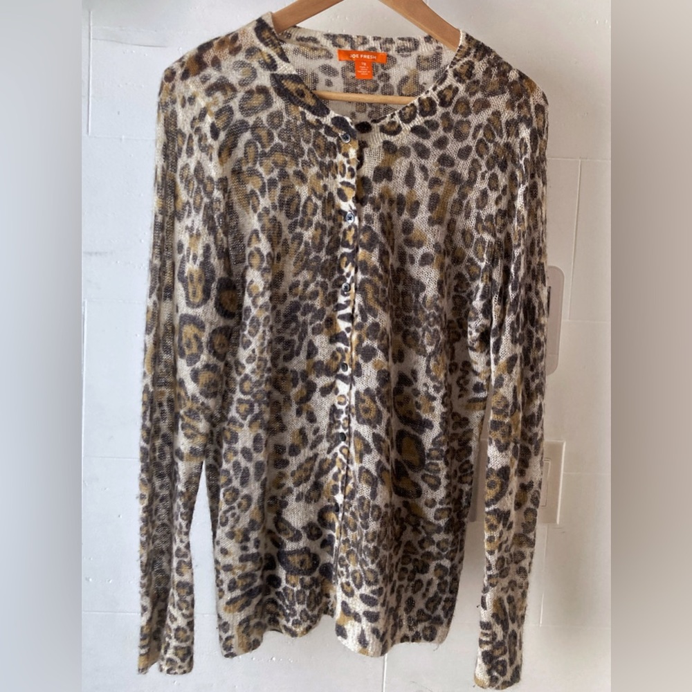 Leopard print crochet cardigan - Size L